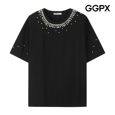 GGPX 진주 포인트넥 티셔츠 (GP5TS036F)