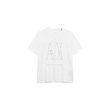 ARMANI EXCHANGE 남성 프론트 샤이닝 로고 티셔츠( A414130121)