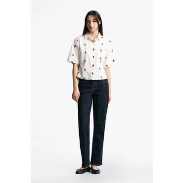 타미힐피거 T22F3WSH098WT1 플라워 자수 포플린 셔츠