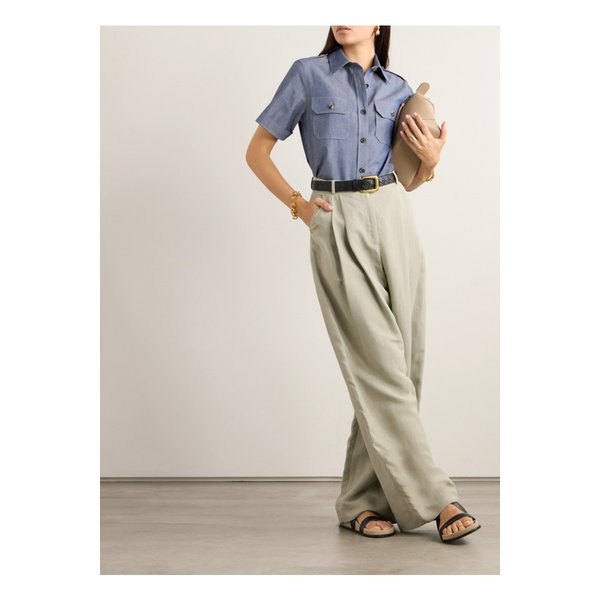 아날리사 코튼 캐시미어 블렌드 샴브레이 셔츠 1647597349543648