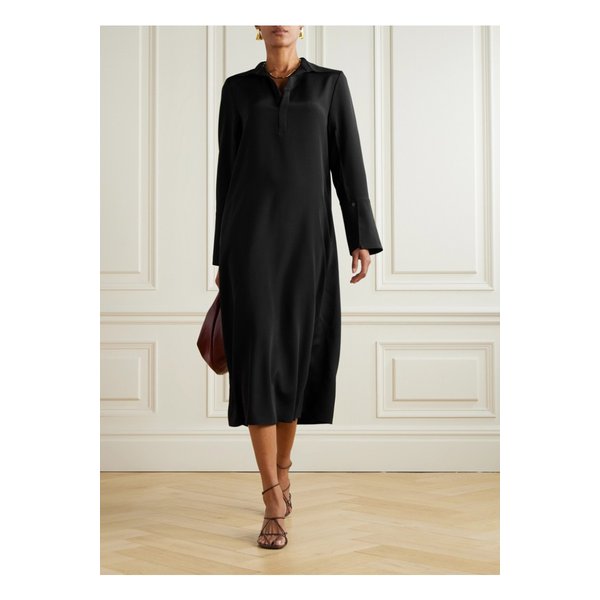 오솔라 실크 혼방 셔츠 드레스 블랙 46376663162862412