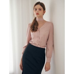 SHINING TIE BLOUSE_PINK