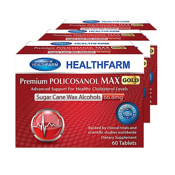 뉴질랜드 헬스팜 폴리코사놀 맥스 골드 66.8mg 60정x3