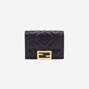 펜디 나파 레더 마이크로 트라이폴드 지갑 블랙 Fendi Nappa Leather Micro Tri-Fold Wallet Bla