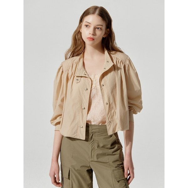 High Neck Shirring Volume Jumper_MB3UJN2