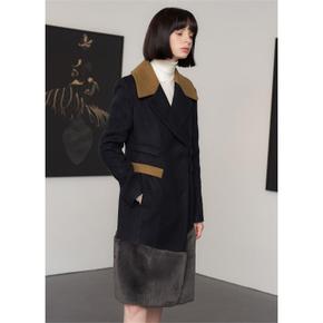 FAUX FUR HEM WOOL COAT (S1984722)