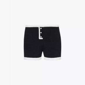 5482066 HOUSE OF SUNNY Logo-embroidery high-rise cotton-blend knitted shorts