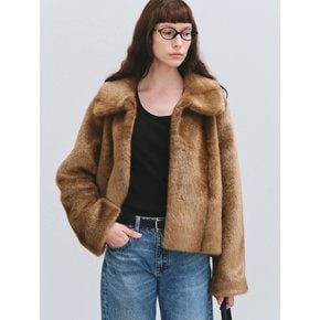 MILA FAUX FUR JACKET CAMEL