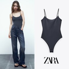 ZARA 자라 스트랩 챠콜 그레이 바디수트