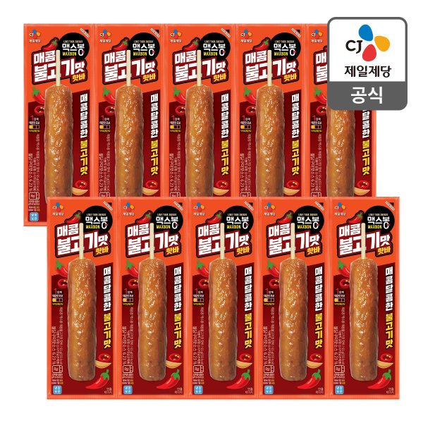 [본사배송] 맥스봉 매콤불고기핫바 65g X 10개
