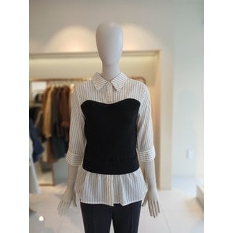 CC콜렉트 [여주점] 씨씨콜렉트 레이어드뷔스티에스트라이프셔츠 E262psc164