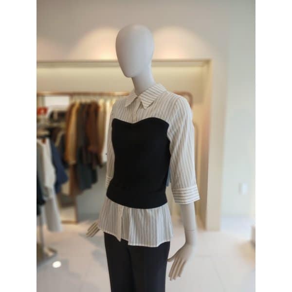 [여주점] 씨씨콜렉트 레이어드뷔스티에스트라이프셔츠 E262psc164