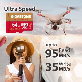 Gigastone 64GB 마이크로SD카드 A2 V30 Ultra HD 4K 비디