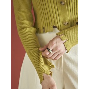 VINTAGE RIBBED CARDIGAN_GREEN