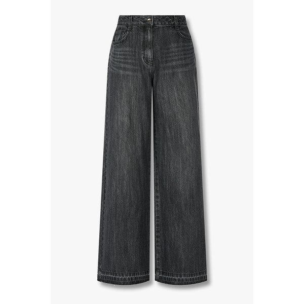 헴 칼라 디테일 와이드 데님 팬츠 7126155501173