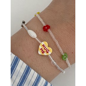 Stripe Lucky & Hug Me Bracelet_BR361