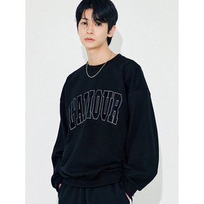 LAMOUR Big Embroidery Stitch Sweatshirt T87 Black