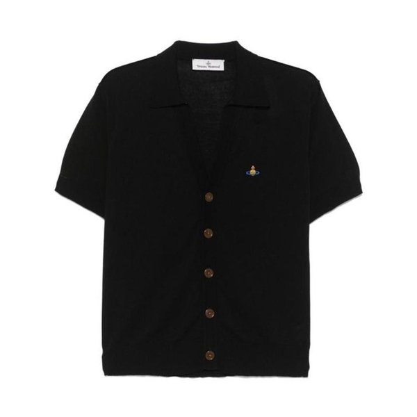 26SS 비비안웨스트우드 로고 폴로 셔츠 2701001D Y003F N401 BLACK DOM
