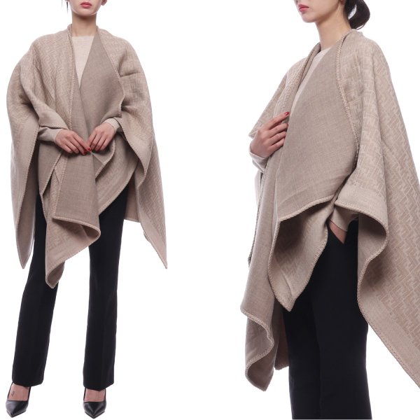 [부산점] 24FW 여성 FF 자카드 울 판초 (FXX776 ASFX F0QB9 24F)