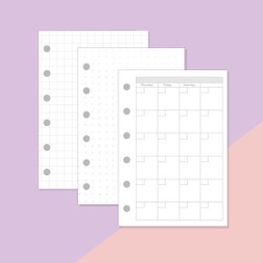 (다꾸 전용) 만년 DIY 6공 다이어리 A7 속지 모음