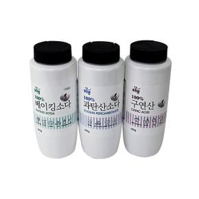 용기형 별매 3종세트 베이킹소다1개+과탄산소다1개+구연산1개 450g