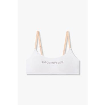 EMPORIO ARMANI 여성 큐빅 로고 패디드 트라이앵글 브라 (0824381511)