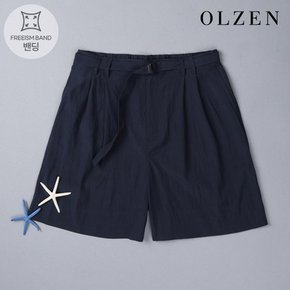 밴디드 벨트장식 핀턱주름 반바지 (ZLD2PH2104)
