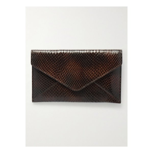 미디엄 스네이크 이펙트 가죽 파우치 다크 브라운 46376663162872428