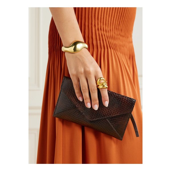 미디엄 스네이크 이펙트 가죽 파우치 다크 브라운 46376663162872428