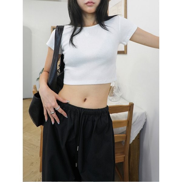 SOFT RIB CROP S/S  TOP_T316TP113