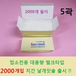 뉴 2000개입 화이트 5곽 업소 치간칫솔 이쑤시개 요지