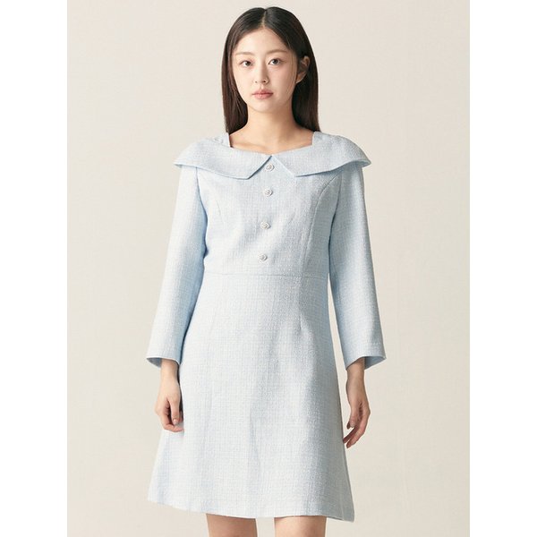 오프숄더 트위드 미니원피스_RMOWF23S11