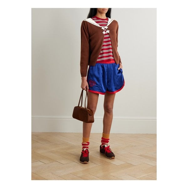 보디 아스토리아 시퀸 장식 울 캐시미어 혼방 가디건 브라운 46376663162872681