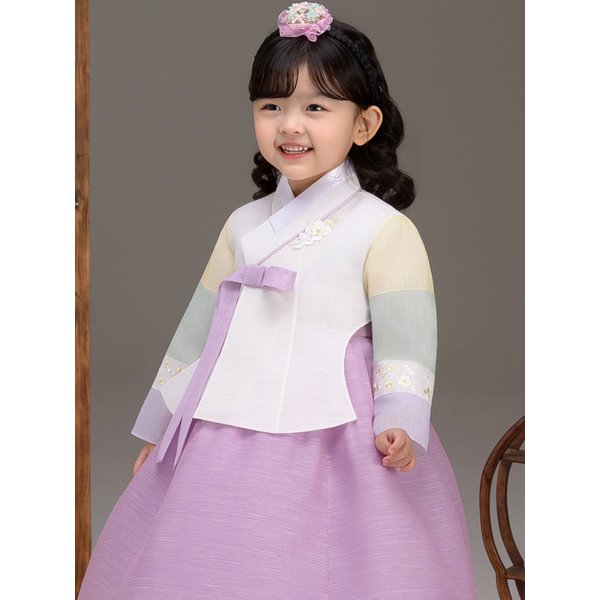 QT816-소미보라 여아한복 아동한복