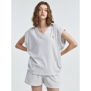 Towel V Neck Sleeveless Shirt [Merange]