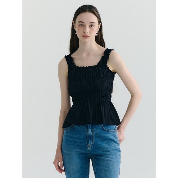 Smoking Shirring Sleeveless Blouse