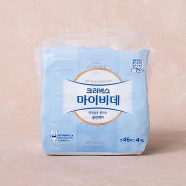 크리넥스 (택배배송)크리넥스 마이비데 클린케어 물티슈 46매*4입