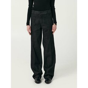 WIDE DENIM PANTS WOMEN (BLACK)