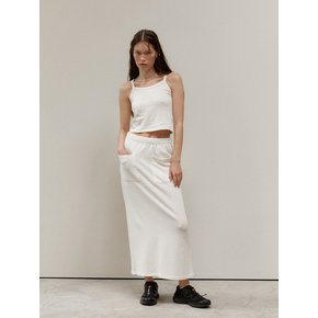 cotton gauze skirt - white