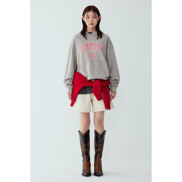 2도 레터링 오버핏 후드 티셔츠 9175322979081