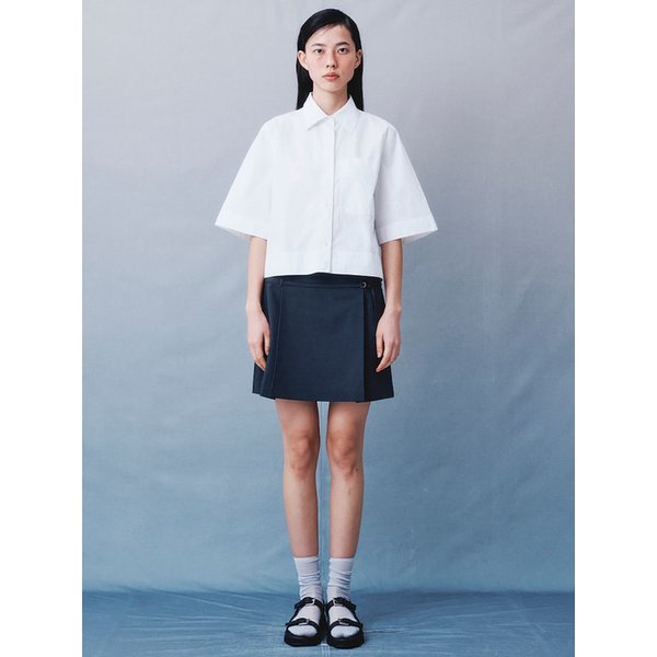 Signature Crop Shirts Blouse  White (KE4360M021)