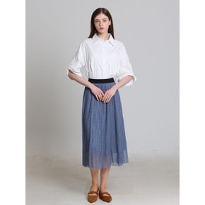 [오조크(OZOC)] 폴리 메쉬 플리츠 A라인 스커트 (택가격 139000원)