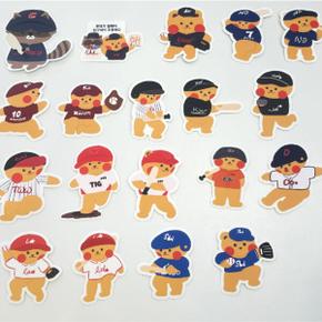 /일레갈로 야구 굿즈 다꾸 응원 팀 조각 리무버블 스티커 19종