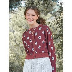 FLOWER CROP CARDIGAN [WINE]