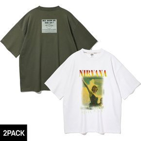 [2PACK] 앨빈클로 NIRVANA MICK JAGGER 오버핏 반팔티 2종 패키지