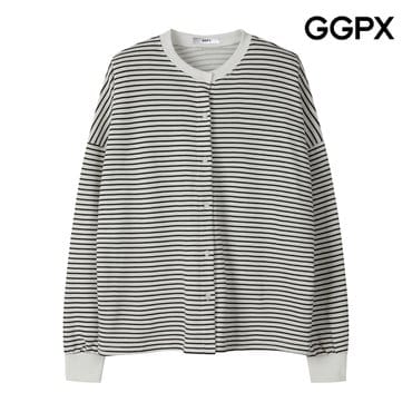 GGPX 스트라이프 루즈핏 코튼 가디건 (GP8KG006F)