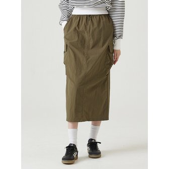 어썸스튜디오 나일론 카고 스커트 카키