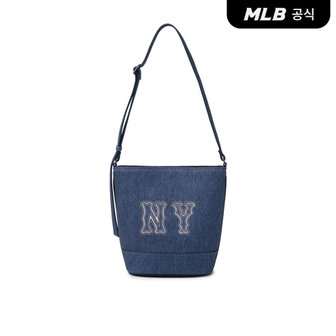 MLB [코리아공식] 베이직 메가로고 데님 버킷백 NY (Indigo)