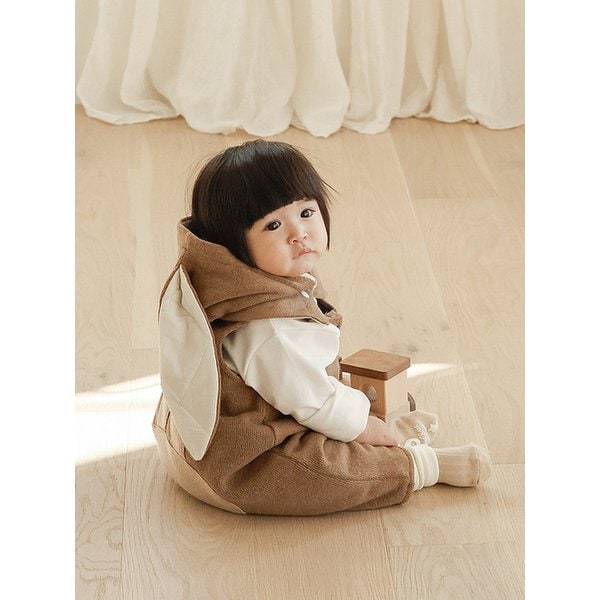 귀여운 아기 토끼 - 베이비 겨울 조끼 바디슈트