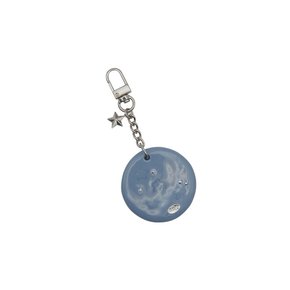 round star mirror key ring-blue